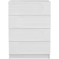 STILVORA Ladekast – Moderne 4-Lades Met Volledig Uittrekbare Laden – Compacte Opberger Voor Slaapkamer En Kantoor – MDF;Spaanplaat – 60x38,5x85 cm – Wit