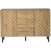 STILVORA Dressoir - Moderne Opbergkast Met 3 Laden En 2 Deuren - Voor Woonkamer En Eethoek - Spaanplaat - 120x40x76 Cm - Natuurlijk