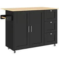 STILVORA Keukeneiland - Uitklapbaar Werkblad Met Opbergruimte En Wielen - Voor Keuken En Eetkamer - MDF;Eikenlook - 135x44x90 Cm