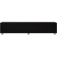 STILVORA Tv-Meubel - Bogenreliëf Met 4 Deuren - Opbergkast Voor Woonkamer - MDF En Spaanplaat - 180x35x40 Cm - Zwart