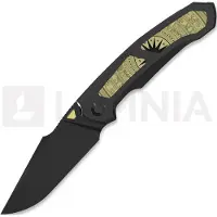 Kizer Cutlery Feweed XL S90V vouwmes, Black Titanium & Gold Aluminum, Matte DLC Ultra