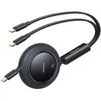 Baseus 3-In-1 Spiraalkabel Usb-C Naar 2Xusb-C 100W 1,2M Voor Snel Opladen