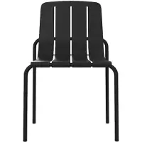 Vente-unique Set van 2 stapelbare metalen tuinstoelen - Zwart - BALVORA van MYLIA