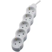 Bemko Stekkerdoos 5-voudig - 5 Meter Verlengsnoer 16A- Verdeeldoos 3500W - Randaarde 3x1.5mm² - Modern design - Wit