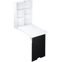 Zenzee Bureau opklapbaar - Klaptafel - Wandkast - Wandplank - 60x94,5x147cm - Zwart/Wit