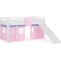 Homestyle4u Hoogslaper - 90x200 cm - Wit - Roze - Glijbaan