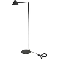 STONES Antares 5W LED-vloerlamp, uitgevoerd in matzwart gelakt metaal met een marmeren voet en een voetpedaal – Elegant, modern design
