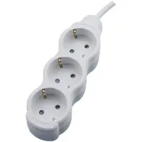 Bemko Stekkerdoos 3-voudig - 5 Meter Verlengsnoer 16A- Verdeeldoos 3500W - Randaarde 3x1.5mm² - Modern design - Wit