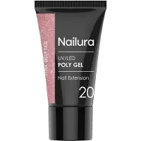 Nailura - Poly Gel 20 - Pink Glitter - 30 ml