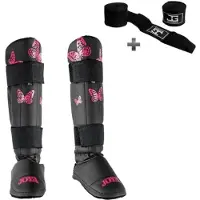 Joya Butterfly Scheenbeschermers Kinderen – Maat XS – Kickboksen – Optimale Bescherming & Comfort – Roze – Incl. Bandage