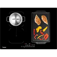 Kitchenbrothers Inductie Kookplaat - Inbouw Inductieplaat - 70 cm - 4 Zones - 2x Flexzone - 1 en 2 Fase - Tot 2800W - Zwart