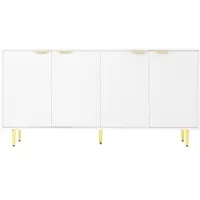 MODFU - Dressoir Met 4 Deuren En Verstelbare Legplanken - Modern - Voor Woonkamer - MDF En Spaanplaat - Wit - 160 X 80 X 40 Cm