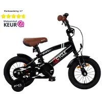 2Cycle BMX Fun kinderfiets 12 inch (2 tot 4 jaar) voor jongens zwart