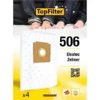 Top Filter Set van 4 stofzuigerzakken voor Zelmer en Elcotec TopFilter Premium