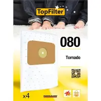 Top Filter Set van 4 Tornado TopFilter Premium stofzuigerzakken