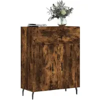 vidaXL Dressoir 69,5x34x90 cm bewerkt hout gerookt eikenkleurig