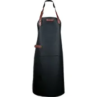 Xapron - Dallas Schort met Nekband Leer Zwart - Leer - Zwart