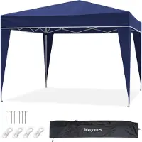 LifeGoods Partytent - Paviljoen - Easy Up - Opvouwbaar - Waterdicht - Met Draagtas - 300 x 300 cm – Blauw