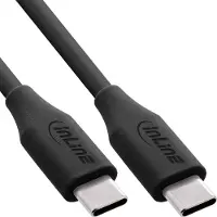 InLine USB 2.0-kabel, USB-C-snelladingskabel 100 W, Black Cookie/zwart 2m