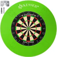 Kesser Dartbord Sisal met Surround Ring Groen - 38-delige Dart Set inclusief 9x Dartpijlen en 21x Dartflights + Accessoires