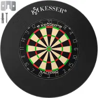 Kesser Dartbord Sisal met Surround Ring Zwart - 38-delige Dart Set inclusief 9x Dartpijlen en 21x Dartflights + Accessoires