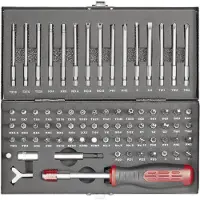Toolcraft HT02183 820952 Bitset 75-delig Plat, Inbus, Clutch, Tri-Wing, Torque, Veeltand (XZN), Kruiskop Pozidriv, Kruiskop Phillips, T-profiel