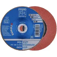 PFERD TOOLS 67754185 PFC 180 A-COOL 40 SG INOX+ALU Lamellenschijf Diameter 180 mm Boordiameter 22.23 mm Korrelgrootte (num) 40 Aluminium, Non-ferrometaal, RVS