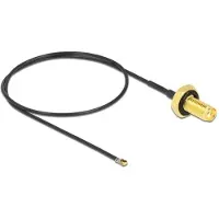 DeLOCK MHF 4L LK (v) - SMA (v) kabel met afdichtring - Micro Coax (1,37 mm) - 50 Ohm / zwart - 0,35 meter
