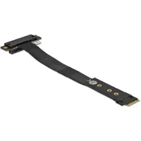 DeLOCK M.2 Key M to PCIe x4 NVMe Adapter angled with 20 cm cable