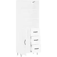 vidaXL Hoge kast 69,5x34x180 cm bewerkt hout wit