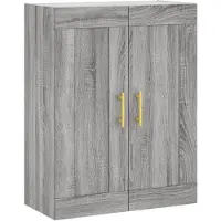 vidaXL Hoge kast 69,5x34x180 cm bewerkt hout grijs sonoma eikenkleurig