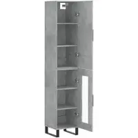 vidaXL Hoge kast 34,5x34x180 cm bewerkt hout betongrijs