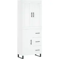 vidaXL Hoge kast 69,5x34x180 cm bewerkt hout wit