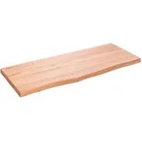 vidaXL Wastafelblad 100x40x(2-4) cm behandeld massief hout lichtbruin
