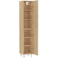 vidaXL Hoge kast 34,5x34x180 cm bewerkt hout sonoma eikenkleurig