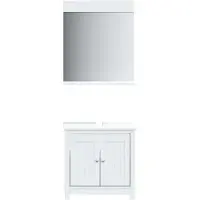DKD Home Decor 2-delige Badkamermeubelset BERG massief grenenhout wit