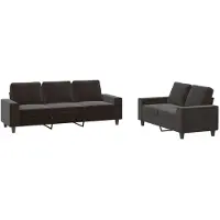 vidaXL 2-delige Loungeset stof zwart