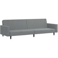 vidaXL Slaapbank 2-zits fluweel lichtgrijs