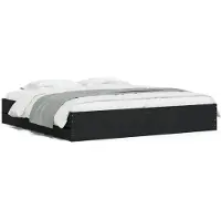 vidaXL Bedframe met lades bewerkt hout zwart 160x200 cm