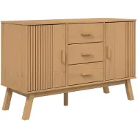 vidaXL Dressoir OLDEN 114x43x73,5 cm massief grenenhout bruin