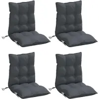 vidaXL Stoelkussens 4 st lage rug oxford stof antracietkleurig