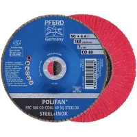 PFERD TOOLS 67760485 PFC 180 CO-COOL 40 SG STEELOX Lamellenschijf Diameter 180 mm Boordiameter 22.23 mm Korrelgrootte (num) 40 Aluminium legering, Legering op
