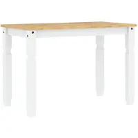 vidaXL Eettafel Corona 112x60x75 cm massief grenenhout wit