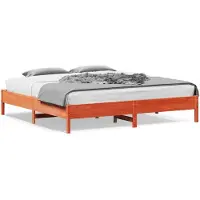 vidaXL Bedframe zonder matras massief grenenhout wasbruin 180x200 cm