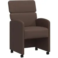 vidaXL - Eetkamerstoelen - met - wielen - 2 - st - Kunstleer - Bruin - 58 - x - 65 - x - 98 - cm