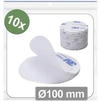 Quadrios 25CA682 Klittenband punten Om vast te plakken Haak- en lusdeel (Ø) 100 mm Wit 10 stuk(s)