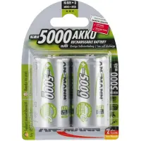 Ansmann Oplaadbare D / HR20 Ni-MH Batterijen (2 stuks, 5000 mAh)