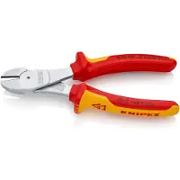 Knipex Kracht-Zijsnijtang | 180 mm Lengte | Geïsoleerd | Meer-Componentengrepen | VDE-Getest | Verchroomd - 74 06 180 SB