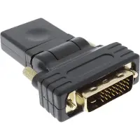InLine HDMI-DVI adapter, HDMI female naar DVI male, flexibele hoek, 4K2K