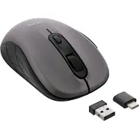 InLine Muis 3-in-1, Bluetooth + 2x 2,4GHz radio, 5 knoppen, optisch,grijs/zwart